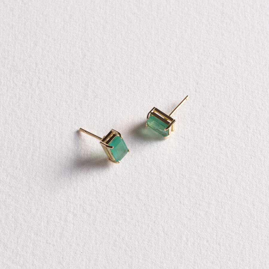 Emerald Baguette Earrings